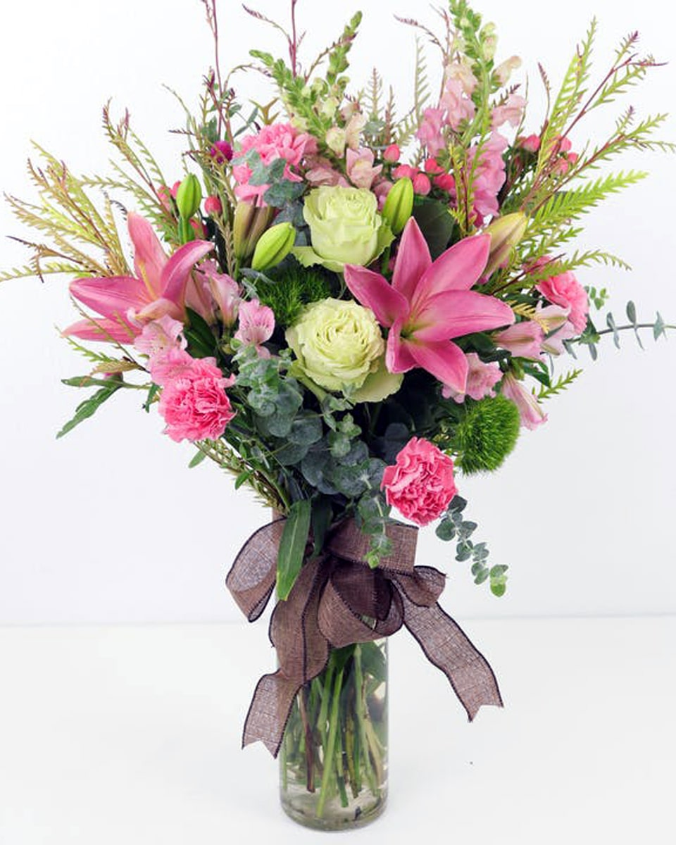 Cali Blush Standard This lush, colorful arrangement features loads of premium flowers and tons of texture.
DELIVERY: Every order is hand-delivered direct to the recipient. These items will be delivered by us locally, or a qualified, retail, local florist.
