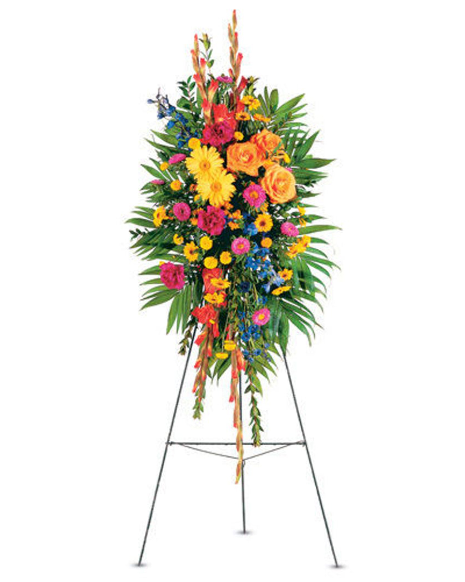 El Classico Standard The standing spray is the timeless choice for expressing your condolences. With our wide selection of flowers from around the world and experienced designers, Allen's Flower Market can create a beautiful spray to convey your feelings.
DELIVERY: Every order is hand-delivered direct to the recipient. These items will be delivered by us locally, or a qualified retail local florist.
