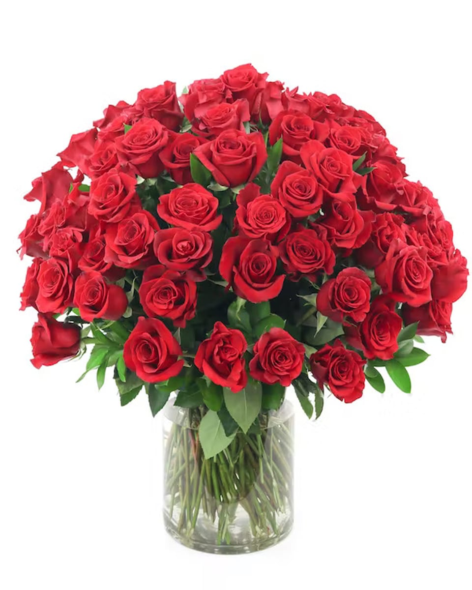 Red Roses arranged in a Vase 101 Long Stem Red Roses Arranged in a Vase Nothing says 