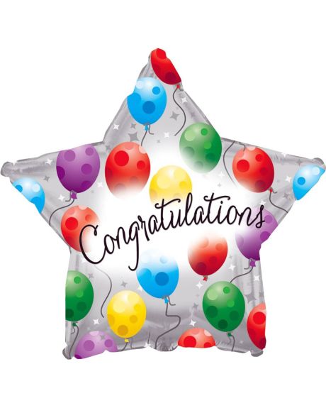 Congratulations mylar-Star shaped, Balloon Background " Congratulations Mylar-Mylar Balloon
